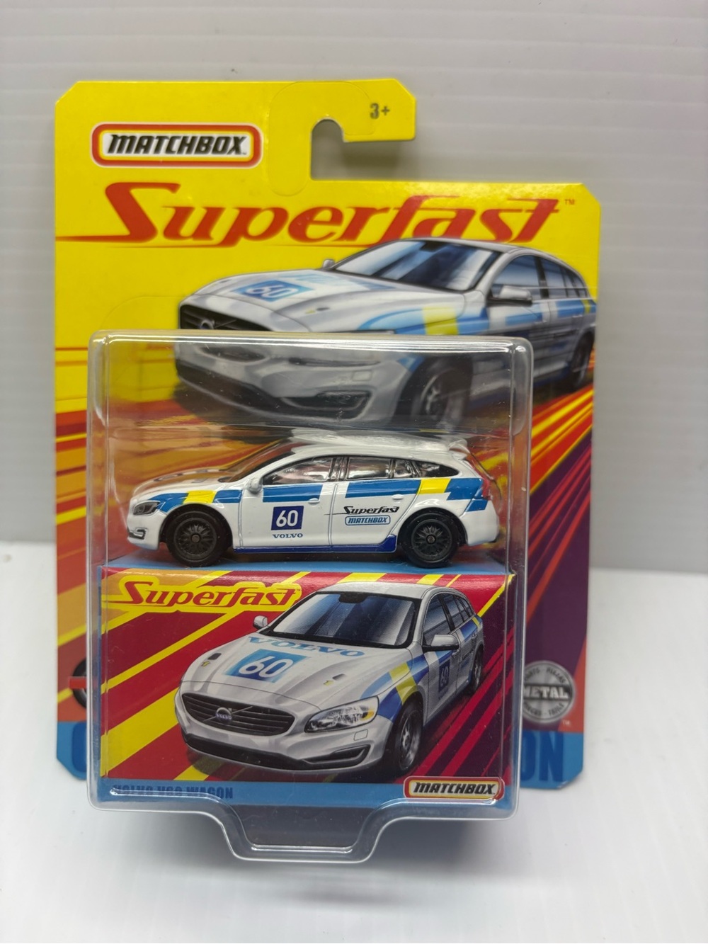 Matchbox Superfast Volvo V60 Wagon White Ture Grip Tires 2019 Diecast #5